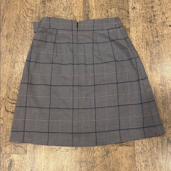 Club Monaco Plaid Belted Mini Skirt Grey Check Size 00 Work Office Preppy - Picture 5 of 8